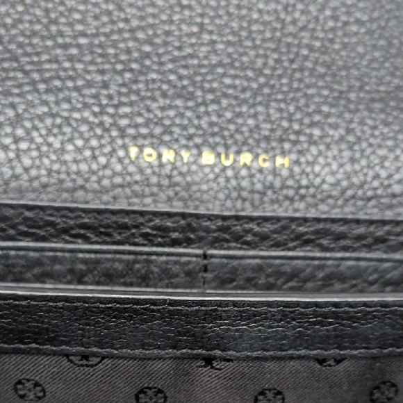 Tory Burch Bombe Flat Black Leather Crossbody Bag - Picture 2 of 11
